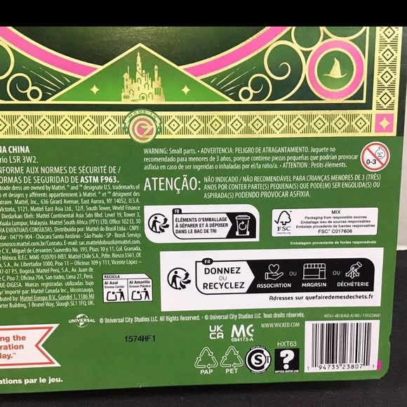 Mattel Wicked Movie Glinda Fashion Doll and Parts RARE URL MISPRINT - Picture 3 of 5